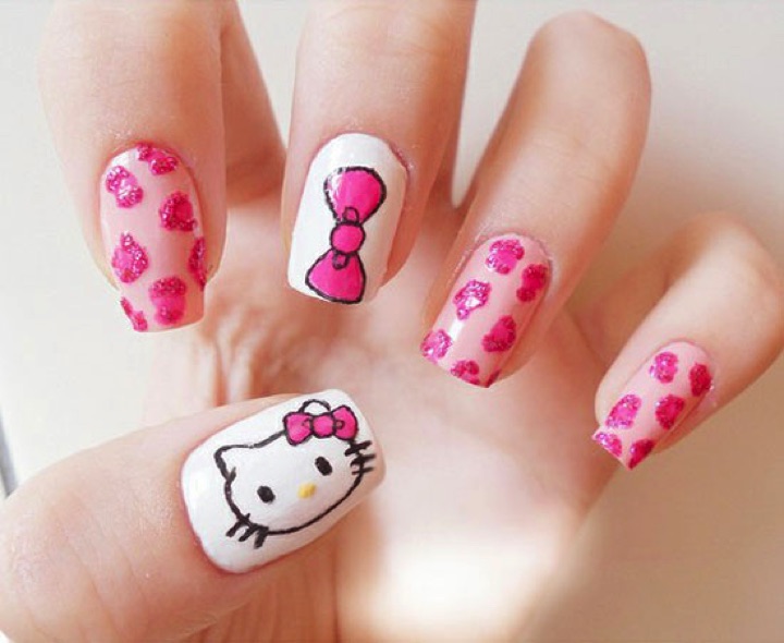 Hello Kitty 3D Nail Designs for Short Nails - wide 8