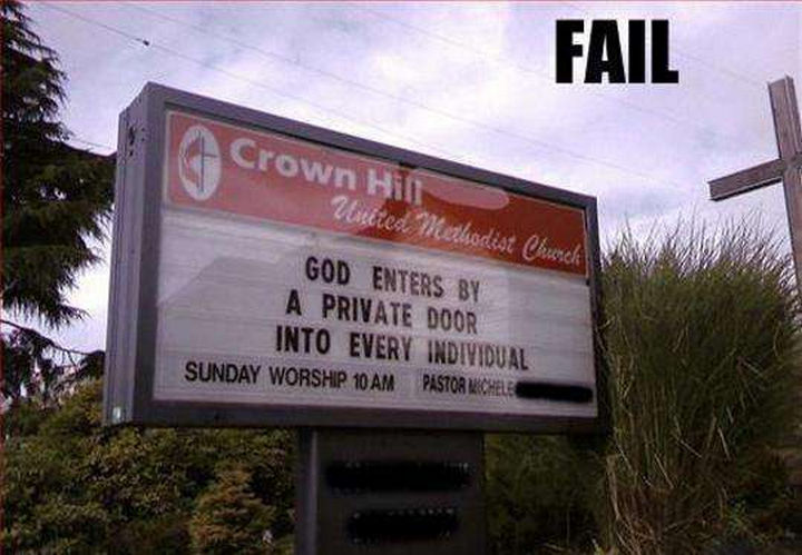 church signs funny offensive sign innuendo sexual door loud god laugh every advice fails dirty enters individual private