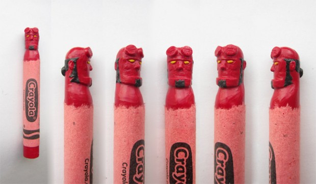 Wax Nostalgic Carved Crayons by Hoang Tran - Hellboy