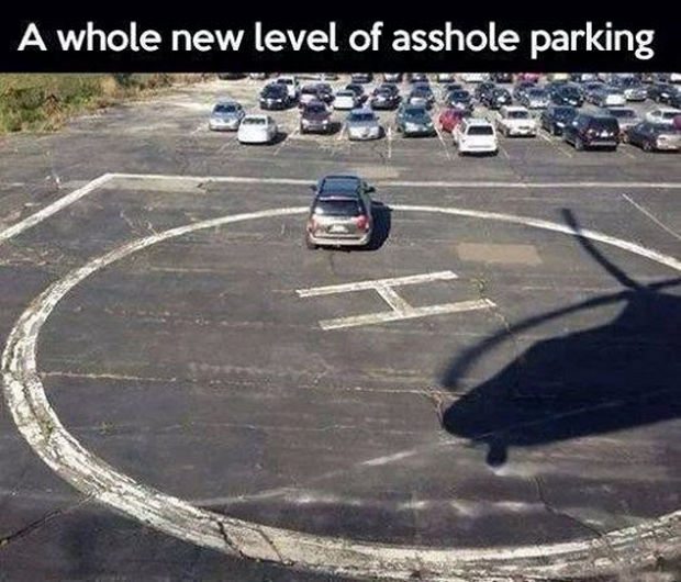 A whole new level of asshole parking.