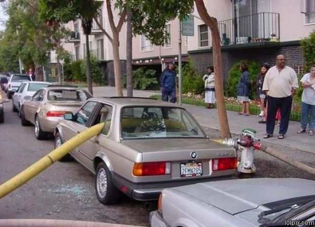 They never got them memo about NOT parking in front of a fire hydrant.