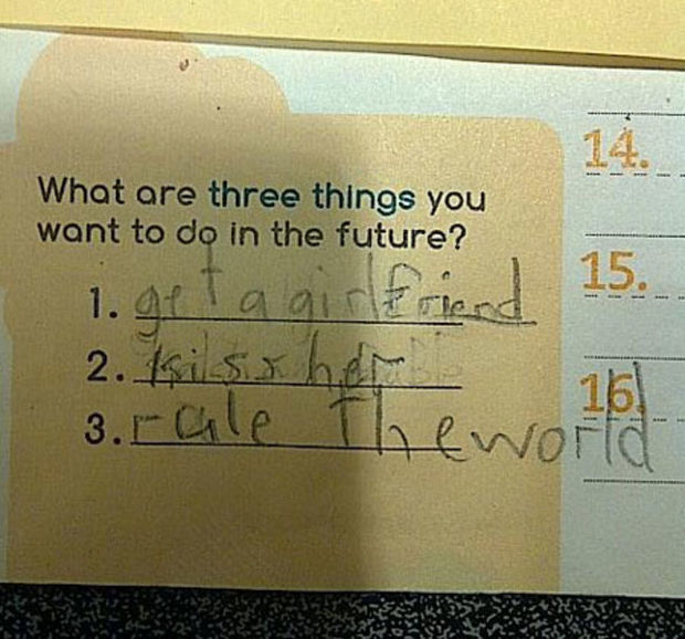 29 Funny Test Answers - What are three things you want to do in the future?
