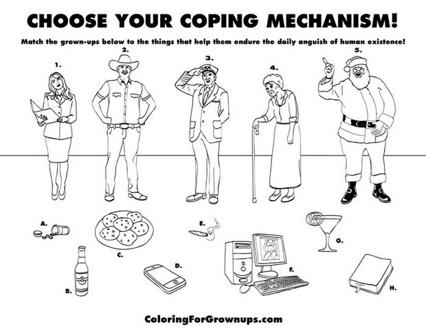 Coloring Books for Grownups - Choose your coping mechanism!
