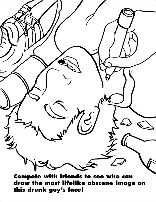 Coloring Books for Grownups - Drunk Guy's Face