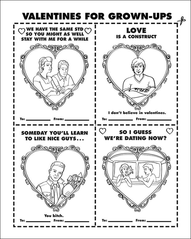 Coloring Books for Grownups - Valentines for grown-ups