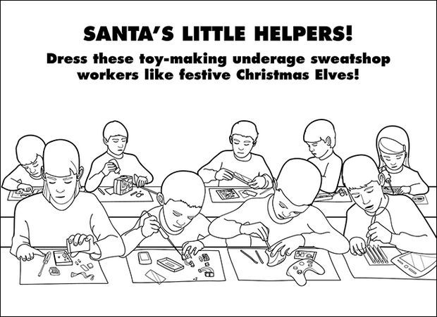 Coloring Books for Grownups - Santa's little helpers!