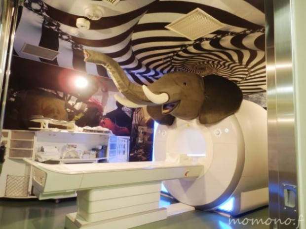 Hospital in Japan - A giant elephant graces the MRI room along with a colorful decor.