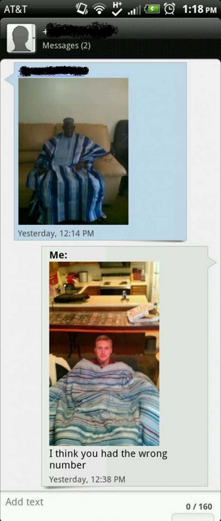16 Funny Wrong Number Texts - Nice blanket.