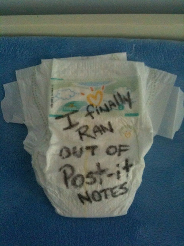 Stay-at-Home Dad Writes Funny Post-It Notes - I finally ran out of Post-It notes.