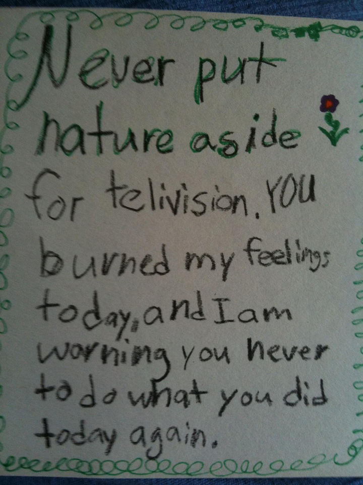 19 Clever Kids - An 8-year-old girl wrote this letter to her dad after he told her that they were going to the beach only after the football game ends on TV.