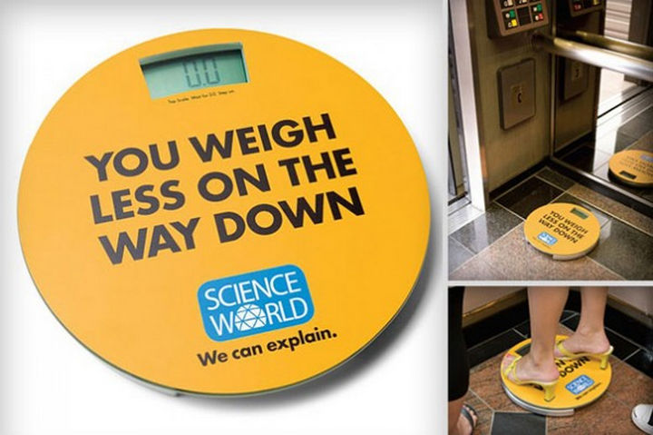 You weigh less on the way down.