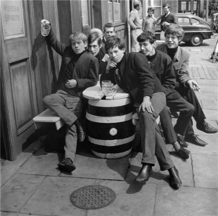 The Rolling Stones at The Australian Pub in London, England in 1963.