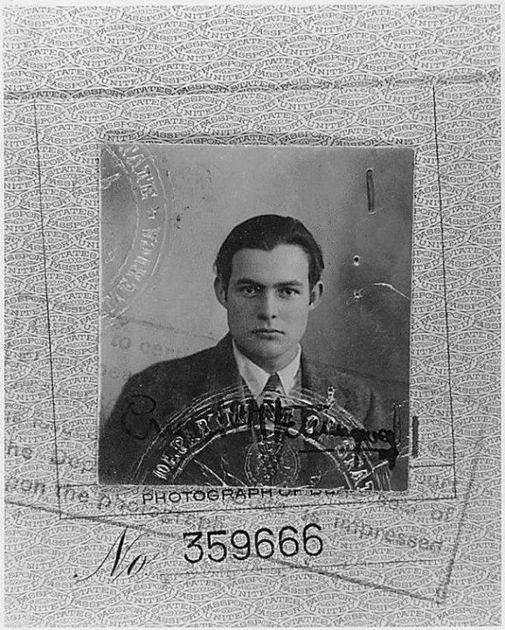 Ernest Hemingway's passport photo in 1923.