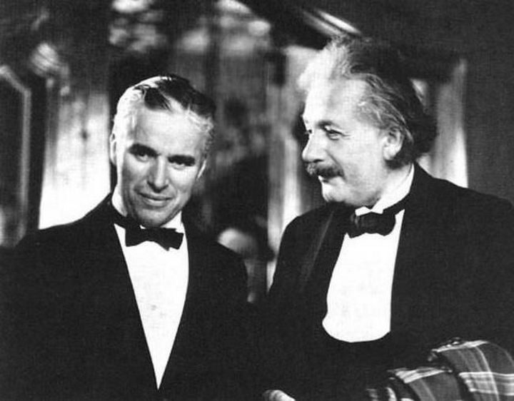 Charlie Chaplin and Albert Einstein in 1930.
