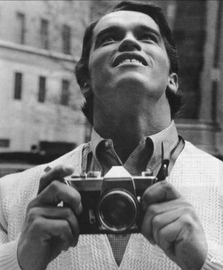 Arnold Schwarzenegger visiting New York for the first time 1968 and visibly impressed with the sights.