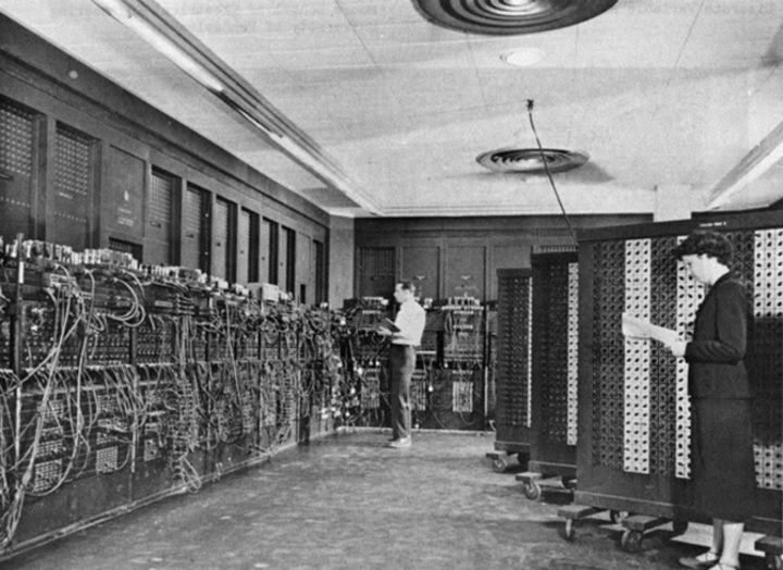 Unveiled in 1946, the US-built ENIAC (Electronic Numerical Integrator and Computer) was the first digital computer ever made and covered an area of 680 square feet.