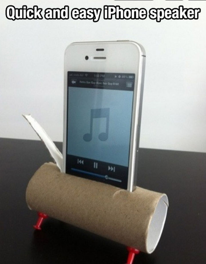 52 Cleaning and Life Hacks - Quick and easy iPhone speaker.
