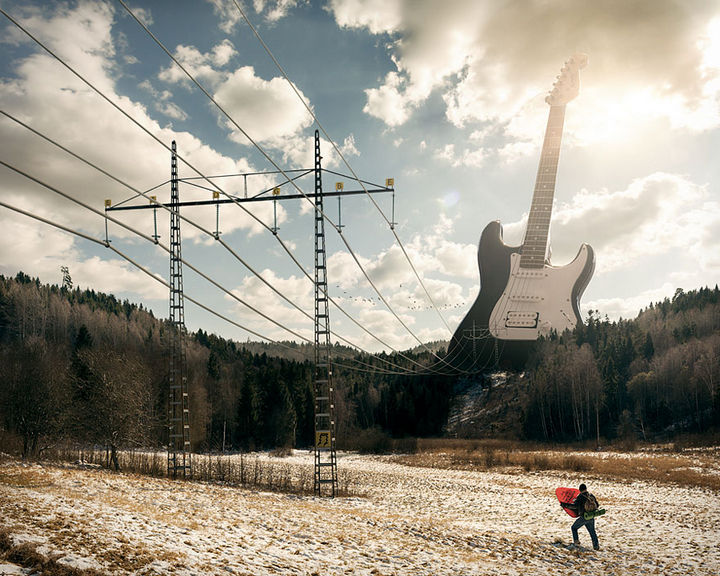 Erik Johansson Surrealism Art - Electric guitar