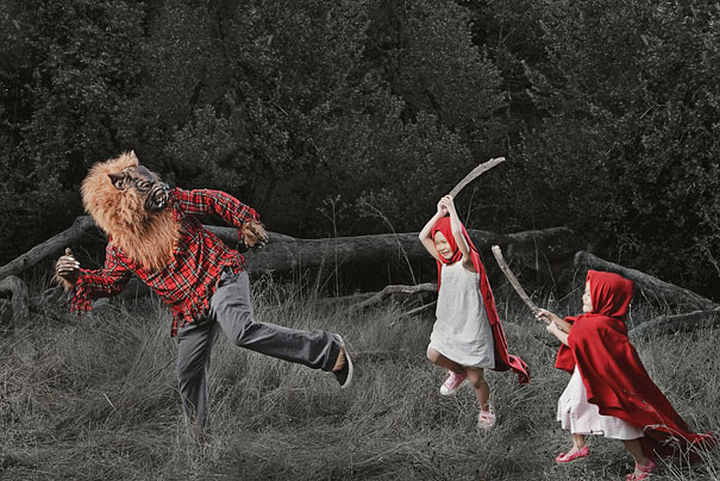 Kristin and Kayla - I bet the Big Bad Wolf wasn't expecting that Little Red Riding Hood had a sister.