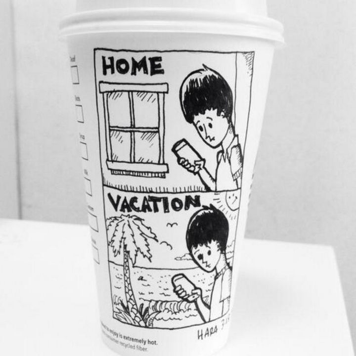 Starbucks Cup Drawings by Josh Hara - Home. Vacation.
