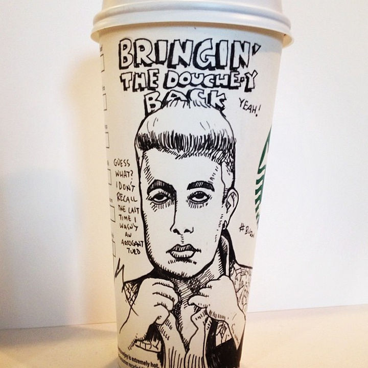 Starbucks Cup Drawings by Josh Hara - Bringin' the douche-y back.