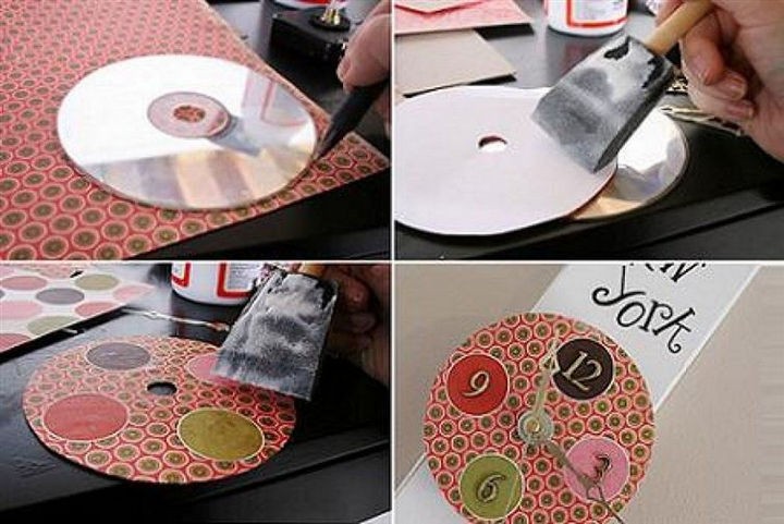 16 DIY Projects Using Old and Scratched CDs - Create a unique CD clock.