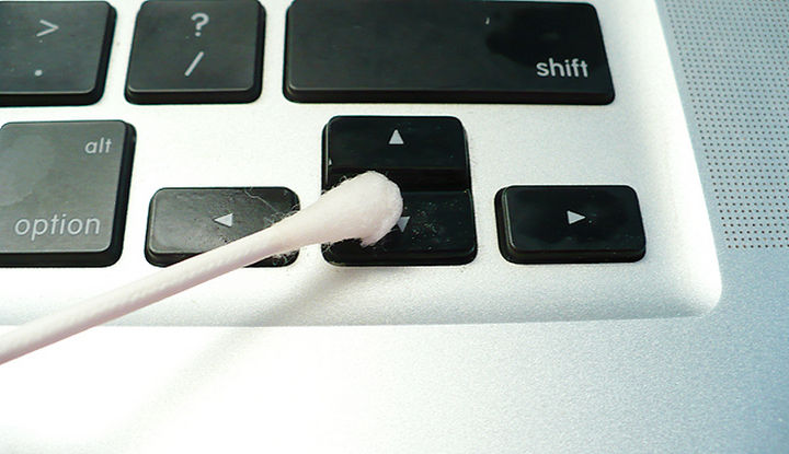 16 Cleaning Tips and Hacks - Clean your keyboard keys with Q-tips and rubbing alcohol.