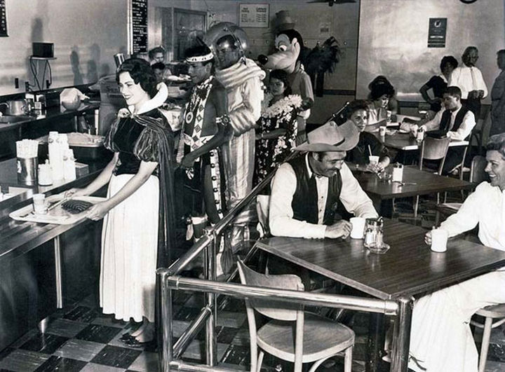 21 Historical Photos - Employee Cafeteria at Disneyland, 1961.