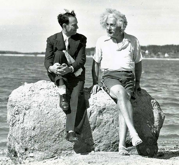 21 Historical Photos - Albert Einstein at Nassau Point, Long Island, NY, 1939.