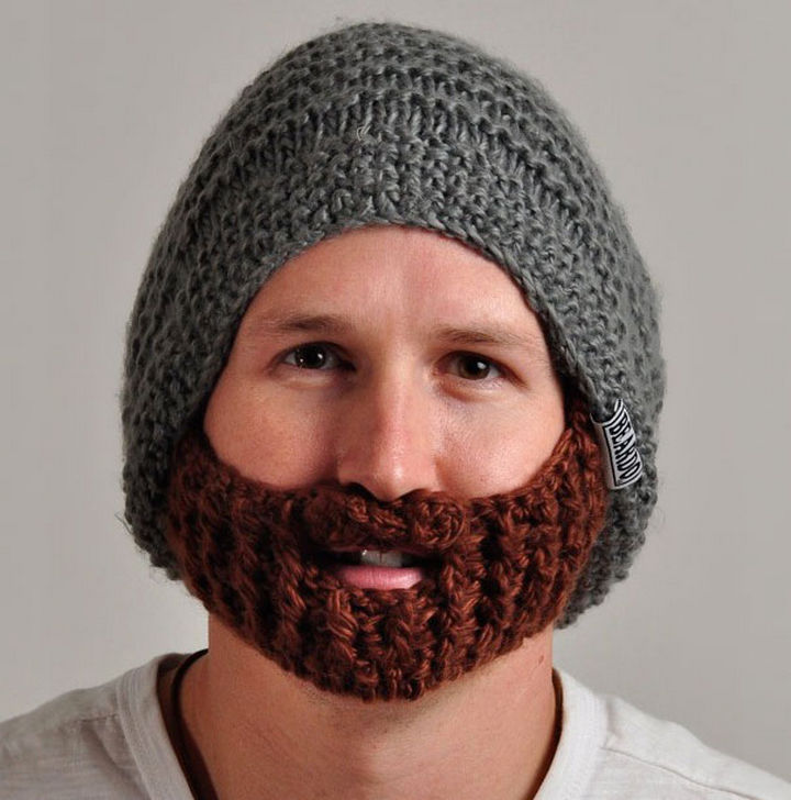 21 Crocheted Winter Hats - Beard Hat.