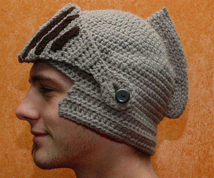 21 Crocheted Winter Hats - Sir Knight Helmet Cap