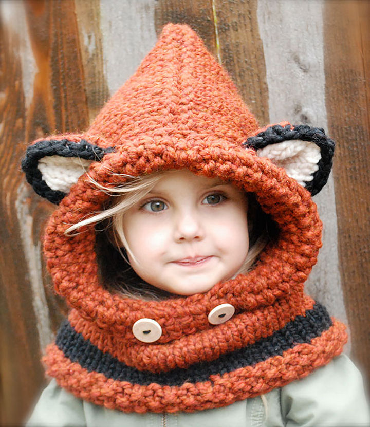 21 Crocheted Winter Hats - Failynn Fox Cowl.