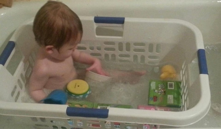 24 Life Hacks for Kids - Make playtime in the bathtub more fun by keeping their toys within arm's reach by using a laundry basket.