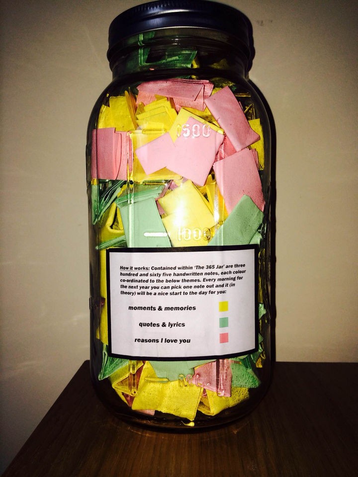 Create categories along with special instructions on how to use the notes and paste it on the side or back of the jar.