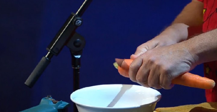 TEDx Presenter Linsey Pollak Turns a Carrot into a Carrot Clarinet.