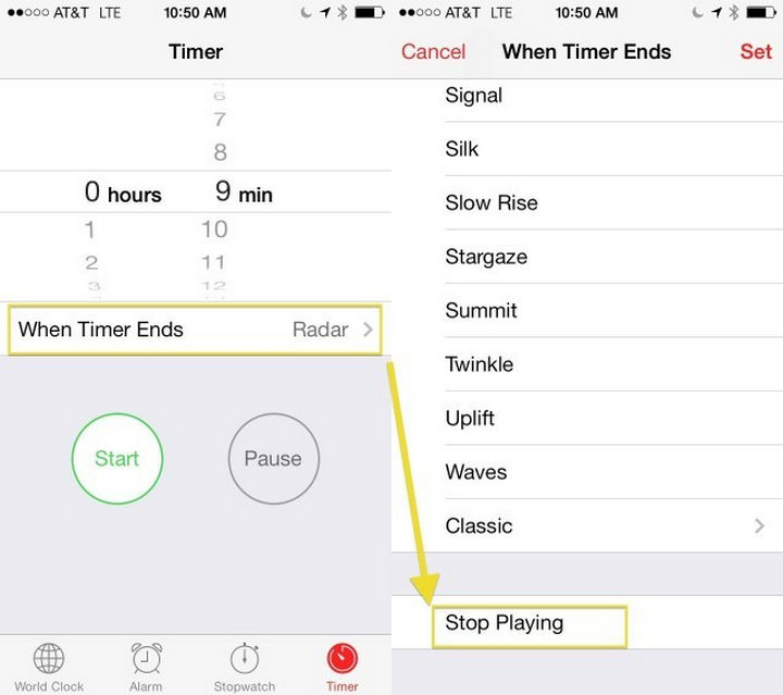 19 iPhone Tips and Tricks - 4) Stop playing your music automatically by setting a timer for it.
