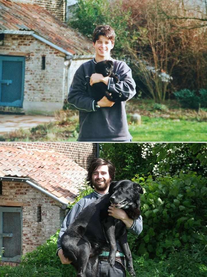 24 Before and After Photos of Pets and Their Humans - 10 year difference.