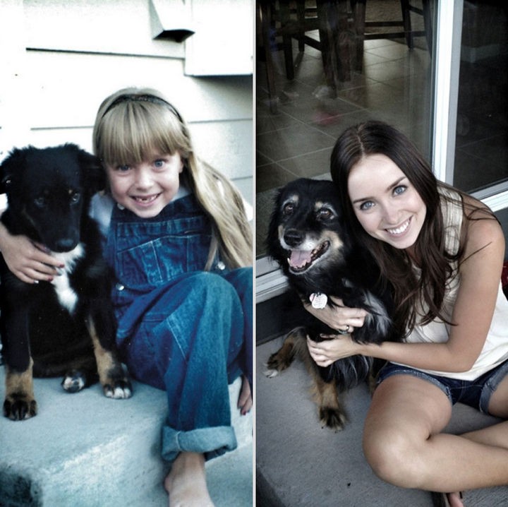 24 Before and After Photos of Pets and Their Humans - 14 year difference.