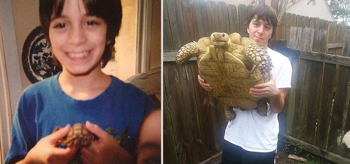 24 Before and After Photos of Pets and Their Humans - 17 year difference.