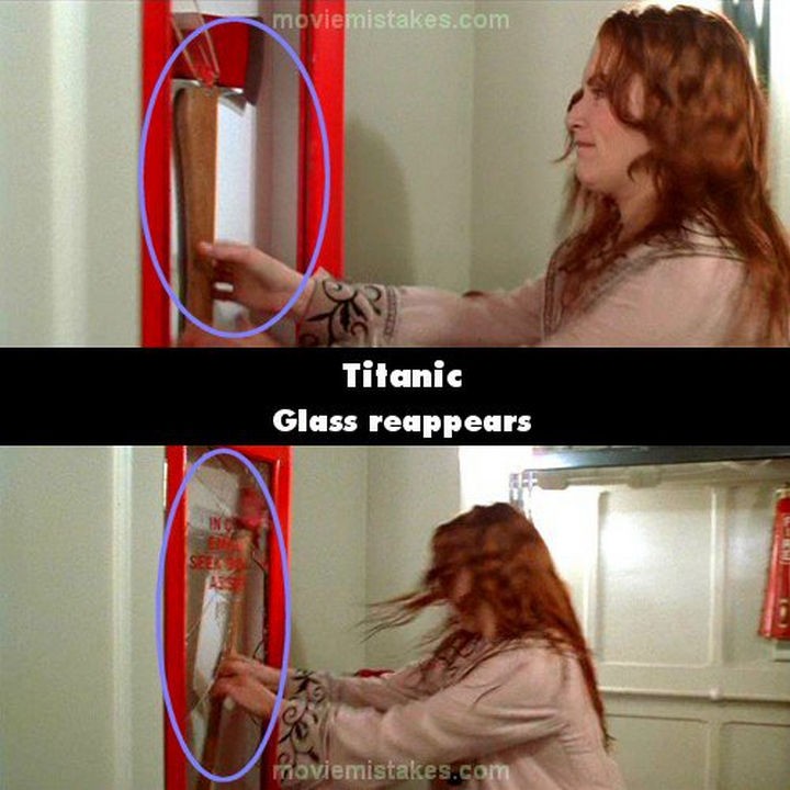 20 Titanic Movie Mistakes - Glass reappears.