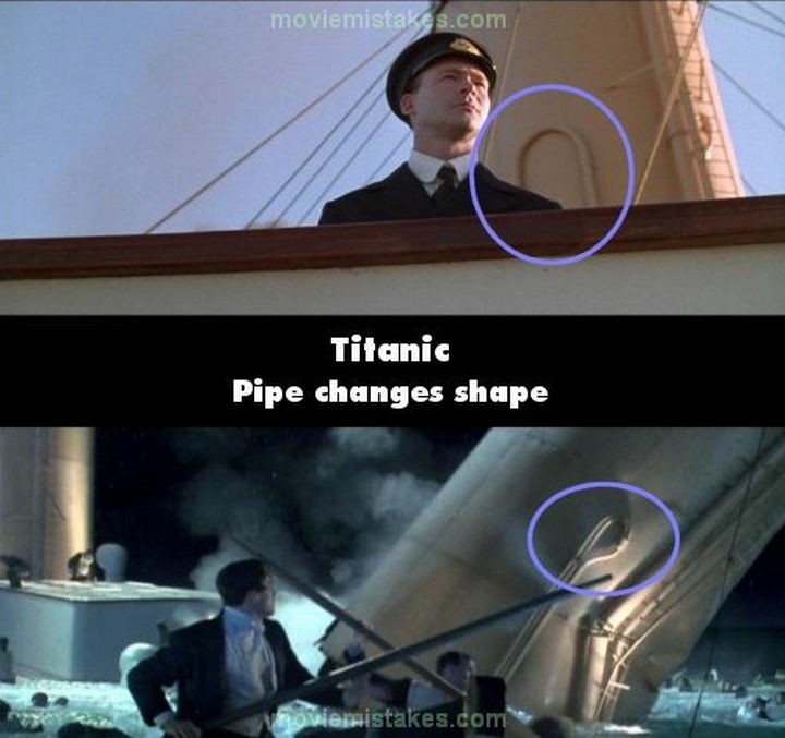 20 Titanic Movie Mistakes - Pipe changes shape.