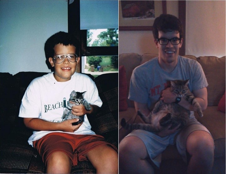 24 Before and After Photos of Pets and Their Humans - 15-year difference.
