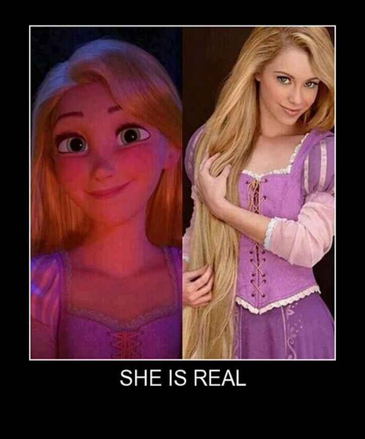25 People That Look Like Cartoon Characters In Real Life - Rapunzel of Tangled.
