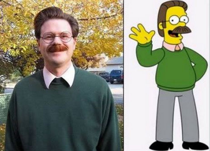 25 People That Look Like Cartoon Characters In Real Life - Ned Flanders of The Simpsons.