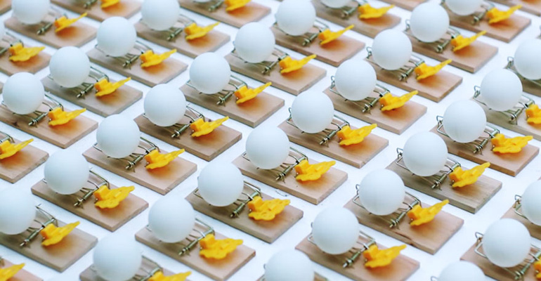 Thousands of Mousetraps and Ping Pong Balls Creates a Feast for the Eyes