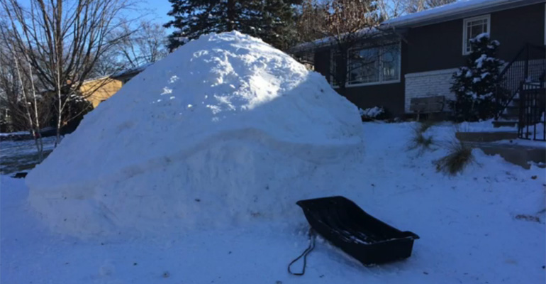 Three Brothers Wanted to Turn This Huge Mound of Snow into Something Epic and They Nailed It.