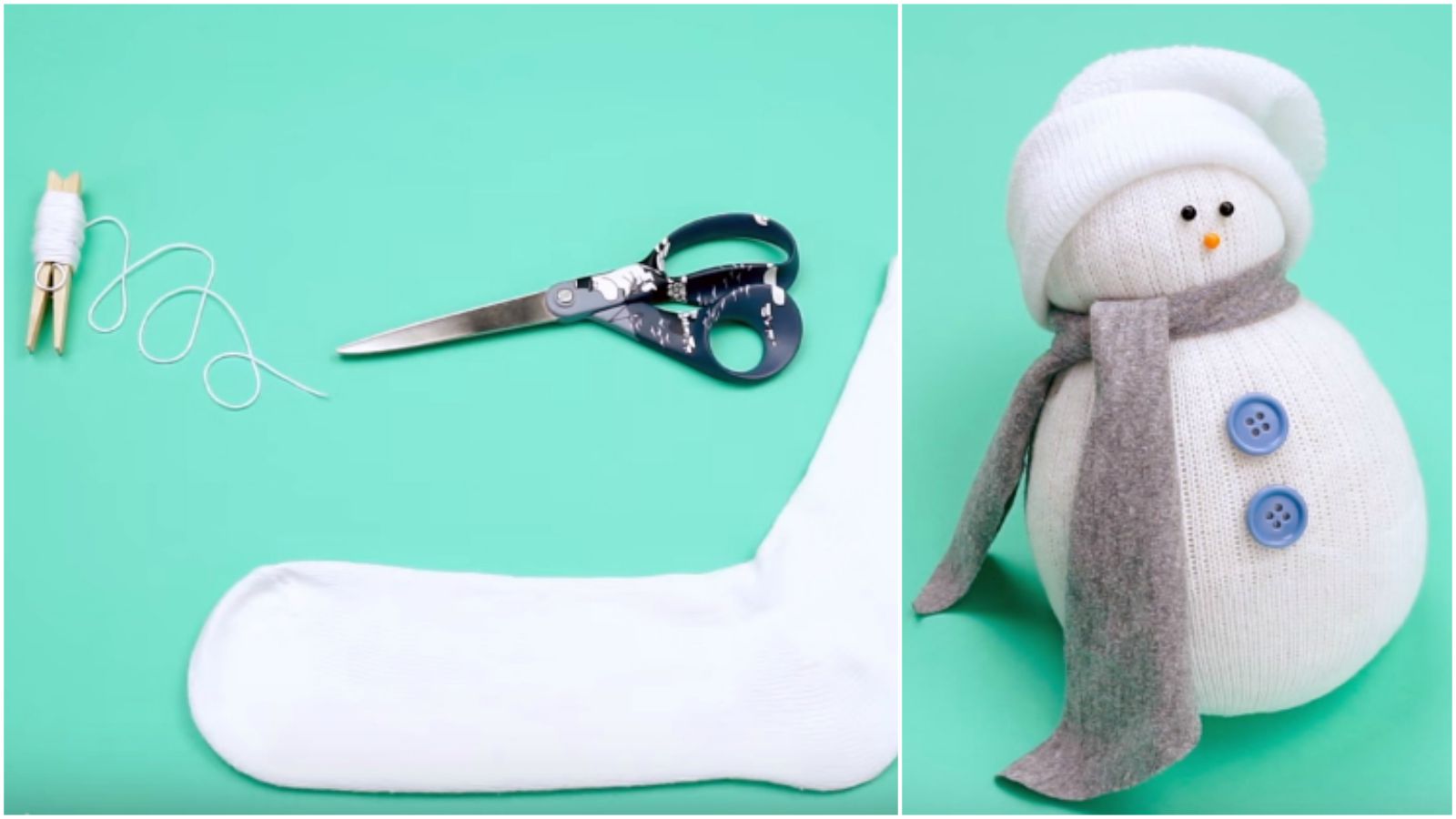 Turn an Old White Sock into a Cute DIY Decoration for Winter