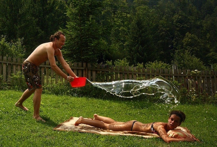 25 Photos Before Disaster Strikes - He just invented the red bucket challenge.