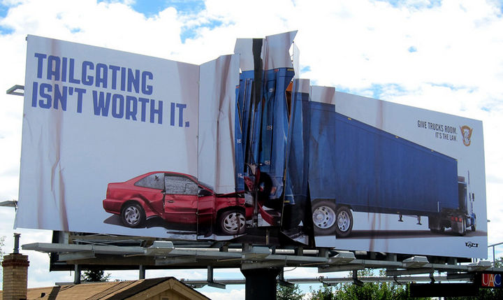 36 Social Awareness Posters - Tailgating Isn't Worth It. Give Trucks Room. It's the Law.