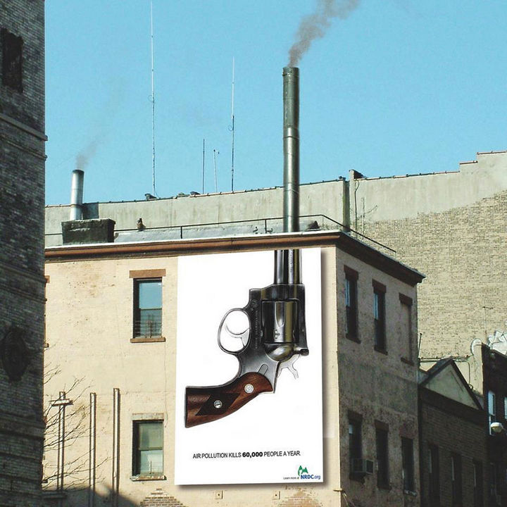 36 Social Awareness Posters - Natural Resources Defense Council (NRDC): Air Pollution Kills 60,000 People A Year.